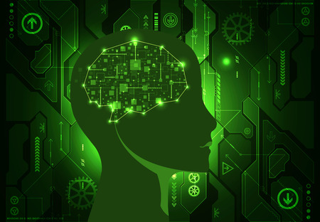 Artificial intelligence concept. Technology background. Vector science illustrationのイラスト素材