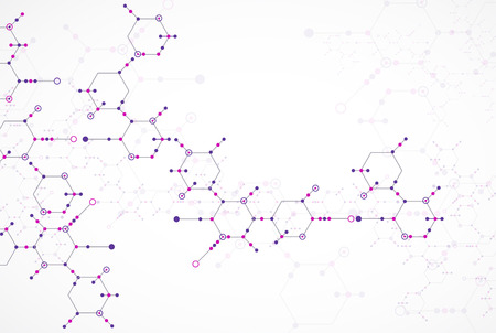 Abstract  technology hexagonal background. Connection structure. Science style.Vectorのイラスト素材
