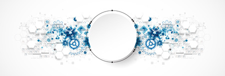 Abstract circle technology concept. Circuit board, high computer color background. Vector illustrationのイラスト素材