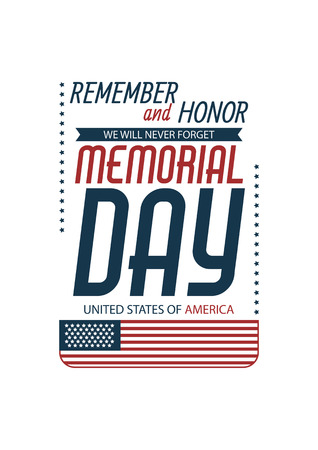 Happy Memorial Day. Greeting card. Vector illustrationのイラスト素材