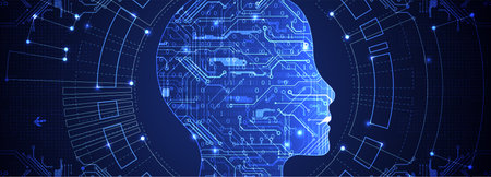 Artificial intelligence concept. Technology background. Vector science illustration