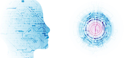 Artificial intelligence concept. Technology background. Vector science illustrationのイラスト素材