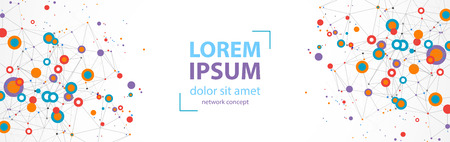 Abstract polygonal vector background with connecting dots and lines. Explode geometric shapes.のイラスト素材