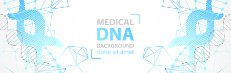 Science template, wallpaper or banner with a DNA molecules. Vector illustration.のイラスト素材