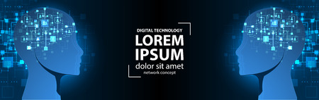 Artificial intelligence concept. Technology background. Vector science illustrationのイラスト素材