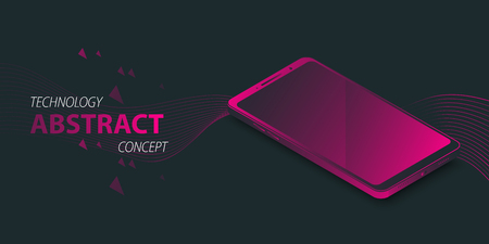 Gradient modern isometric digital device mock up. Sale banner, special offer flayer, leaflet design. Vector illustration.のイラスト素材