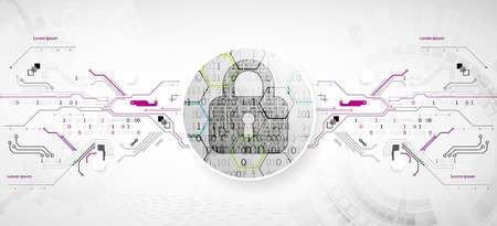 Secure digital space. Virtual confidential, programming protection.のイラスト素材