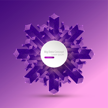 Technology background. Big data concept. Binary computer code.  Vector illustration.のイラスト素材