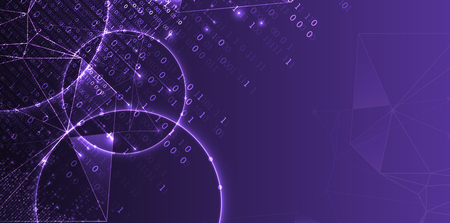 Technology background. Big data concept. Binary computer code. Vector illustration.のイラスト素材