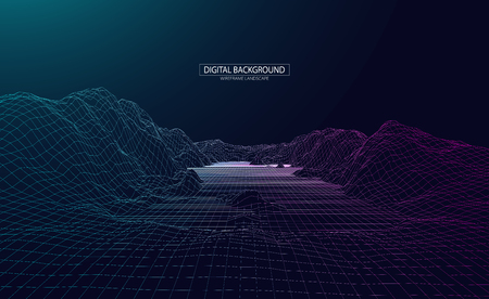 Wireframe landscapeのイラスト素材
