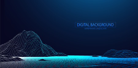 Wireframe landscapeのイラスト素材