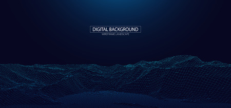Wireframe landscapeのイラスト素材
