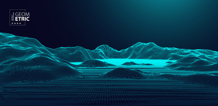 Wireframe landscapeのイラスト素材
