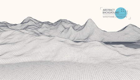 Wireframe landscapeのイラスト素材