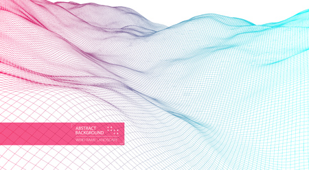 Wireframe landscapeのイラスト素材