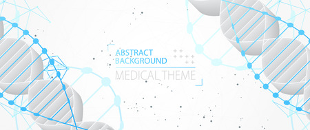 Science template, abstract background with a 3D DNA molecules. Vector illustration.のイラスト素材