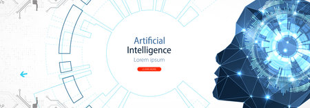 Artificial Intelligence concept.  Creative brain conceptのイラスト素材