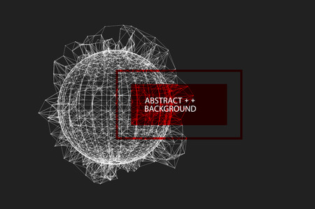 Abstract geometric 3d sphere made of points and lines. Futuristic technology style.のイラスト素材