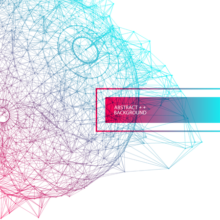 Abstract geometric 3d sphere made of points and lines. Futuristic technology style.のイラスト素材