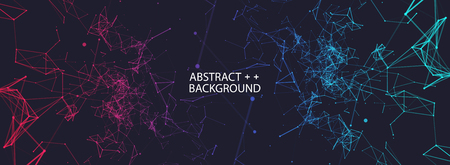 Abstract polygonal with connecting dots and lines. Digital data visualization.のイラスト素材