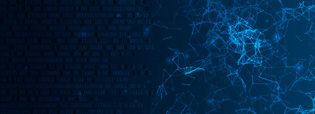 Abstract polygonal vector  with connecting dots and lines. Digital data visualization.のイラスト素材