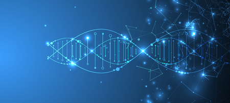 Science template, wallpaper or banner with a DNA molecules.のイラスト素材