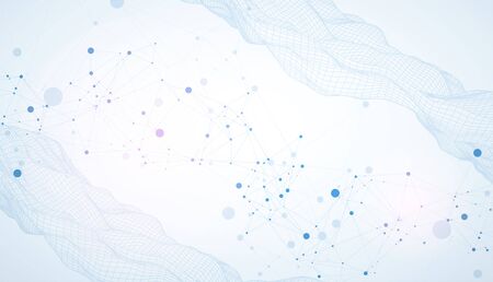 Template for science and technology presentation. Plexus style background.のイラスト素材