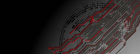 Abstract technology circuit board. Communication concept. Template for science presentation. Vector illustration.のイラスト素材