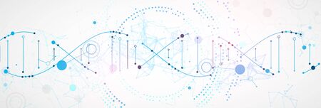 Science template, wallpaper or banner with a DNA molecules.のイラスト素材
