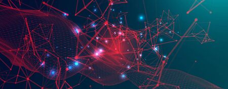 Background with plexus effect. Futuristic vector illustration.のイラスト素材