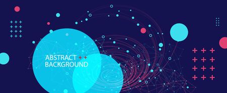 Template for science and technology presentation. Plexus style background.のイラスト素材