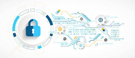 Secure digital space. Virtual confidential, programming protection.のイラスト素材