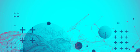 Wireframe background with plexus effect. Futuristic vector illustration. 