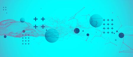 Wireframe background with plexus effect. Futuristic vector illustration. のイラスト素材