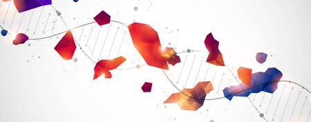 DNA molecules science template, abstract background. Vector illustration.のイラスト素材