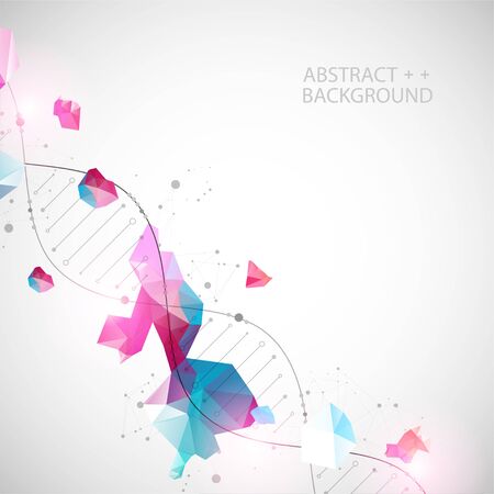 DNA molecules science template, abstract background. Vector illustration.のイラスト素材
