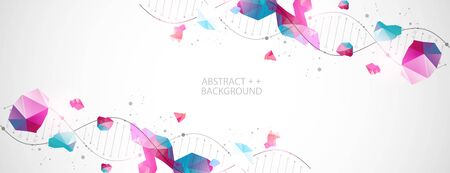 DNA molecules science template, abstract background. Vector illustration.のイラスト素材