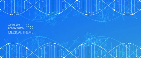 Science template, wallpaper or banner with a DNA molecules. Vector illustration.のイラスト素材