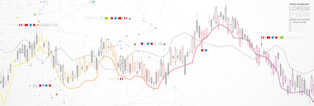 Financial trade concept. Stock market and exchange. Candle stick graph chart.
