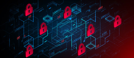 Protection background. Technology security, encode and decrypt.