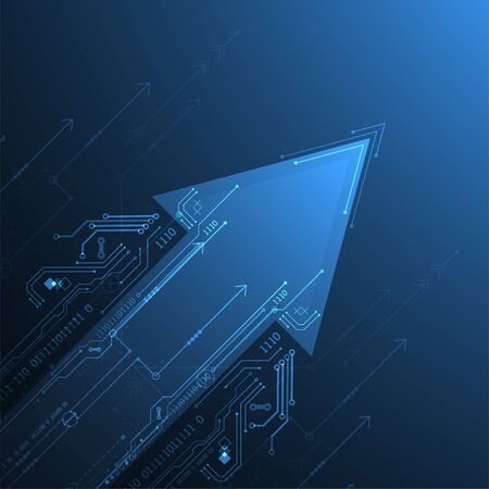 Abstract technology circuit board. Communication concept. Arrow theme.のイラスト素材