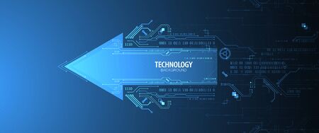 Abstract technology circuit board. Communication concept. Arrow theme.のイラスト素材
