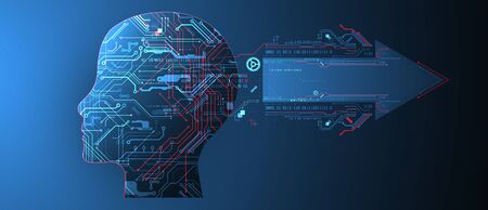 Artificial intelligence concept. Technology background. Vector science illustrationのイラスト素材