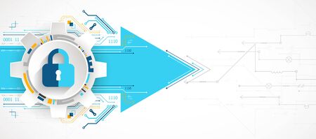 Protection background. Technology security, encode and decrypt.のイラスト素材