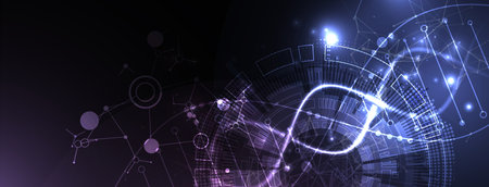 Science template, wallpaper or banner with a DNA molecules.