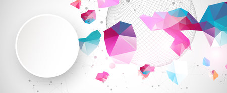 Abstract sphere background with plexus effect. 3D surface.のイラスト素材