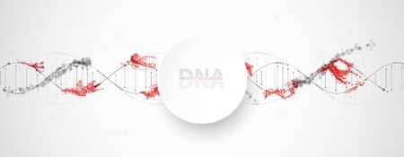 Science template, wallpaper or banner with a DNA virus molecules.のイラスト素材