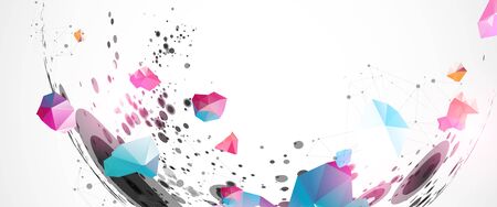 Abstract background  made with half spheres and plexus effect. のイラスト素材
