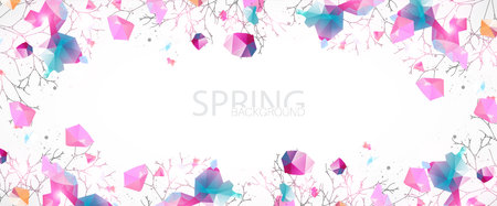 Abstract nature background. Vector tree. Geometric composition for design works.のイラスト素材