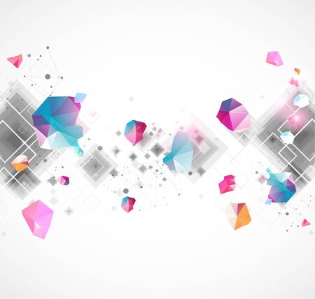 Abstract background with square pattern. Plexus effect.のイラスト素材